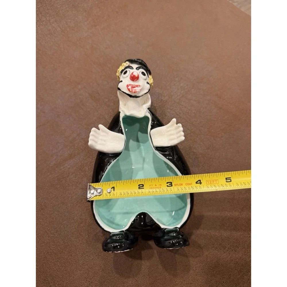 Vintage Ceramic Clown Trinket Dish Catchall Jewelry Holder Mid Century 7